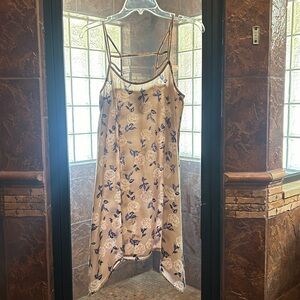 Silky light pink floral dress